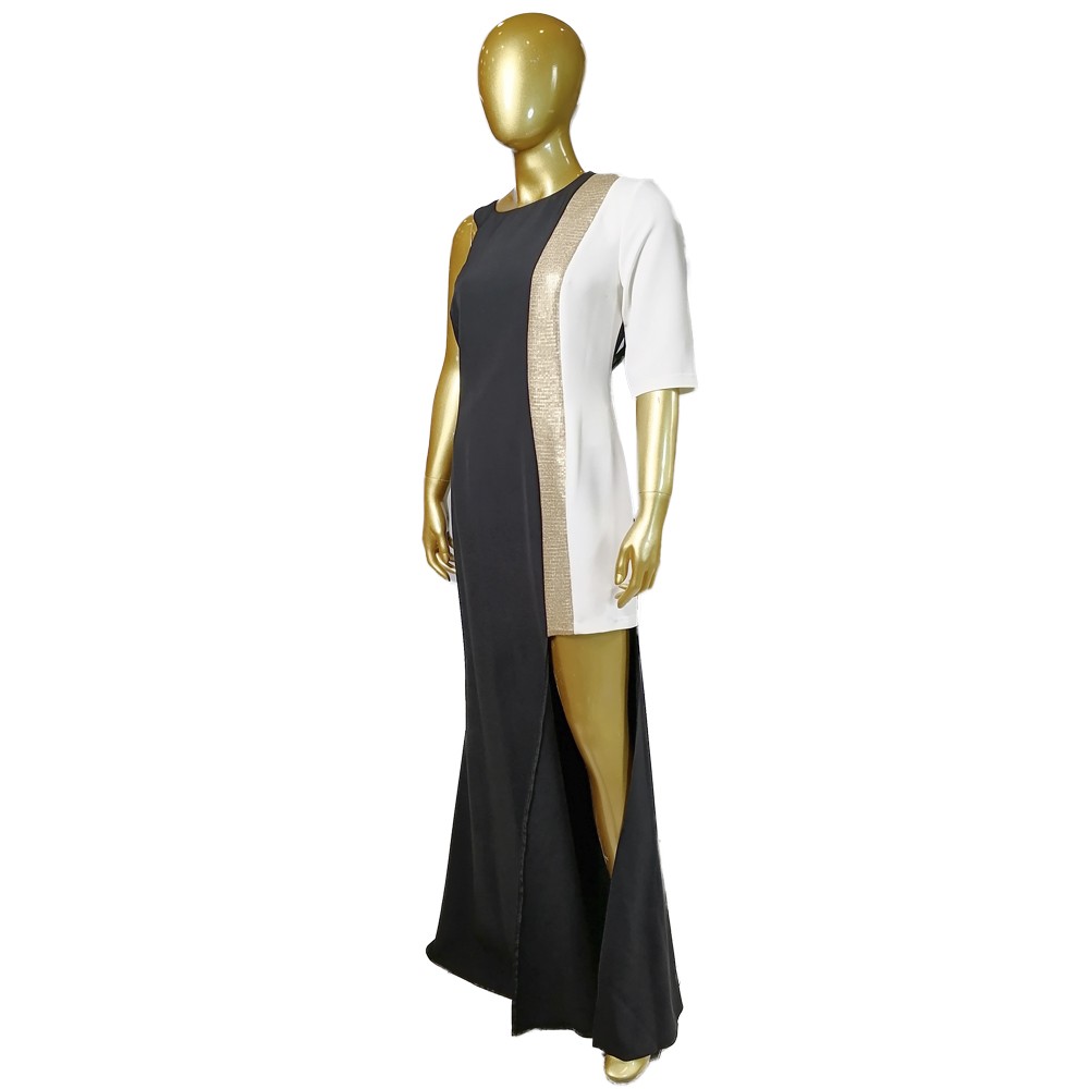 MODA DRESS ABITO 115 NERO/ORO/BIANCO