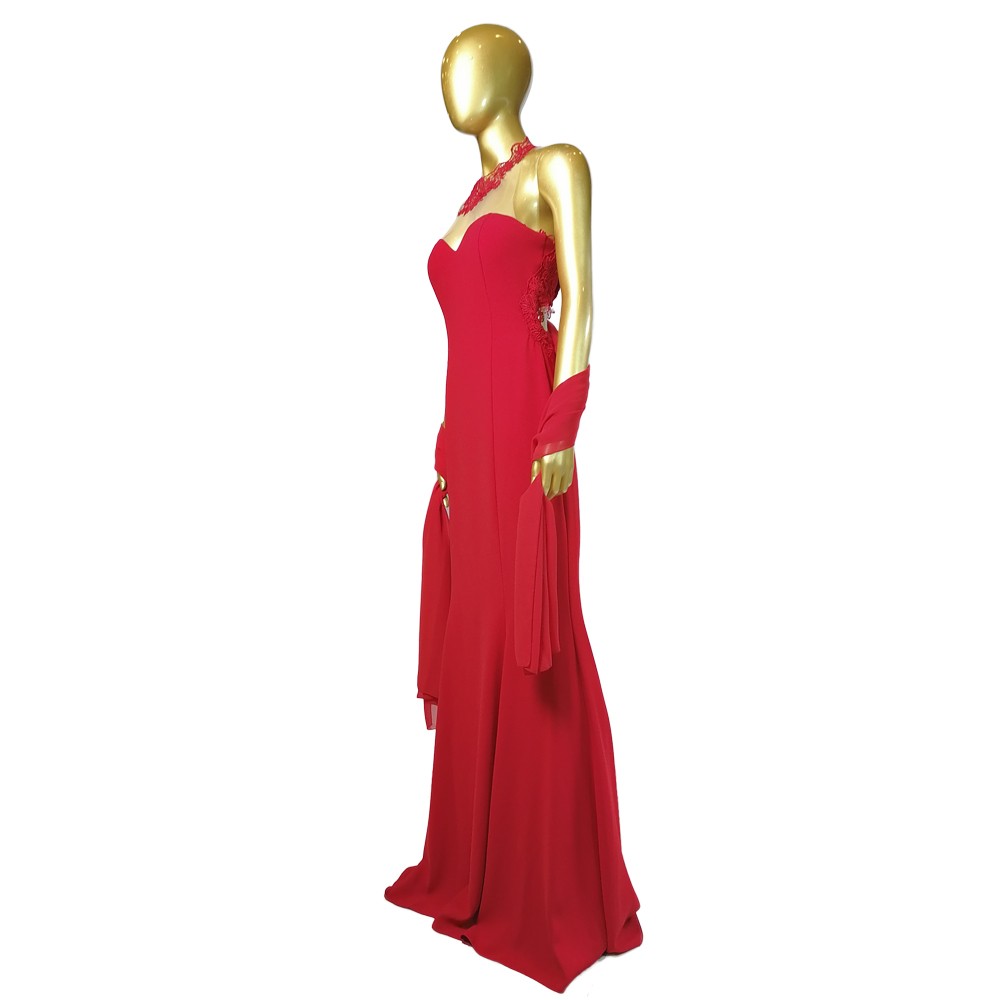 MODA DRESS ABITO+STOLA 4 ROSSO