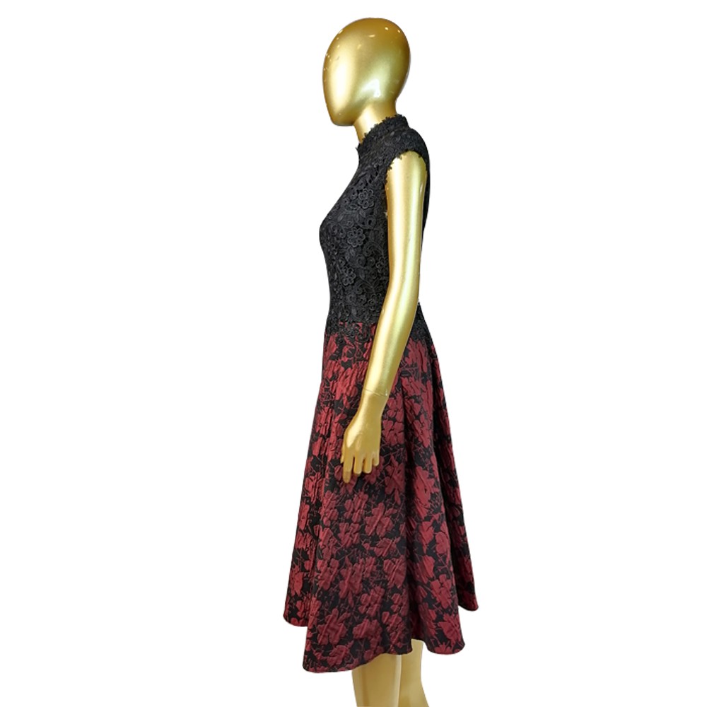 MODA DRESS ABITO 26 NERO/BORDO