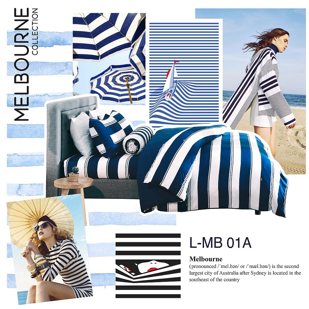 Melbourne Bed Sheet Set 5 pcs(182 * 198)cm Brand:Lotus