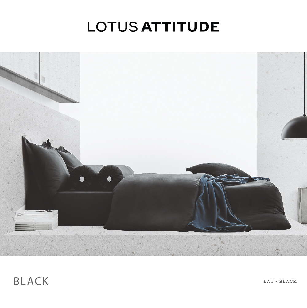 Attitude Bed Sheet Set 3 pcs- Black(106 * 198)cm Brand:Lotus