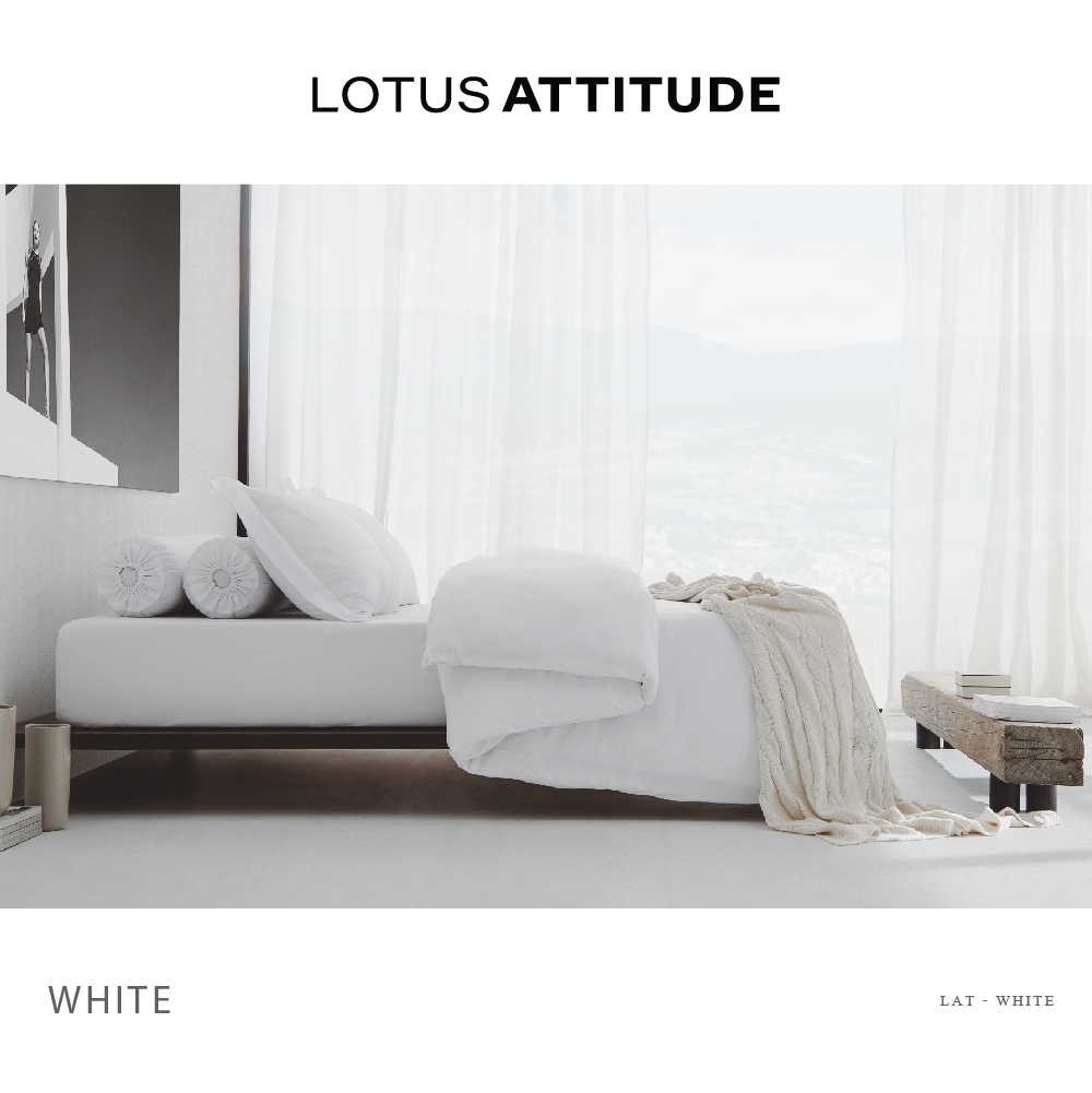 Attitude Bed Sheet Set 5 pcs- Basic White(182 * 198)cm Brand:Lotus