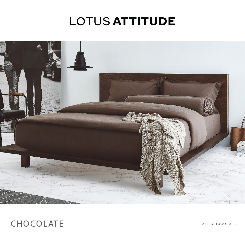 Attitude Bed Sheet Set 5 pcs- Chocolate(182 * 198)cm Brand:Lotus