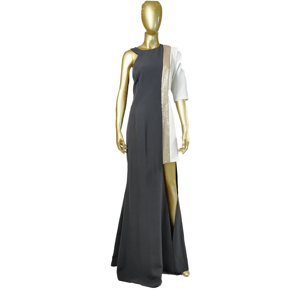 MODA DRESS ABITO 115 NERO/ORO/BIANCO (46)