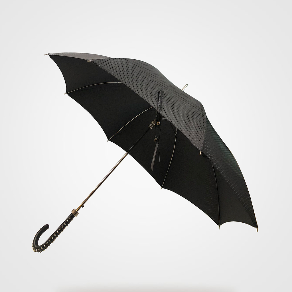 Pasotti (Black Umbrella with Studs Handle)