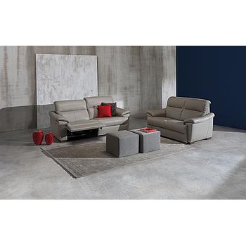Leather-Chestnut(wood)Brand:Natuzzi(1+2+3)