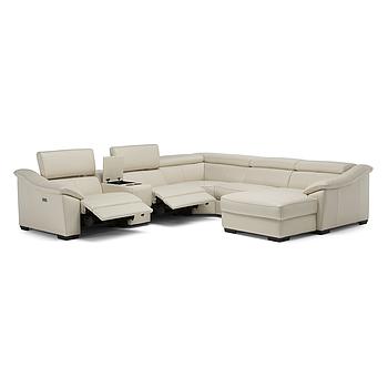 Leather-Light Beige(Metel)Brand:Natuzzi(corner)